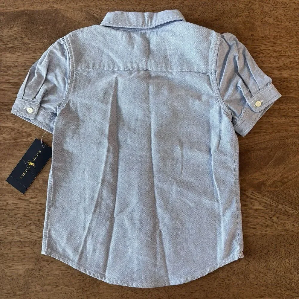 NWT Ralph Lauren Girls Oxford Shirt Sz 4 Preppy Classic Old Money Coastal Luxury
